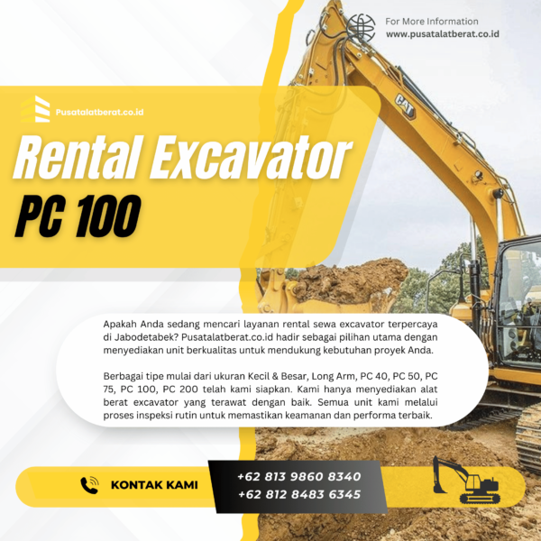 Sewa Excavator PC 100 Per Jam/Hari Mei 2025