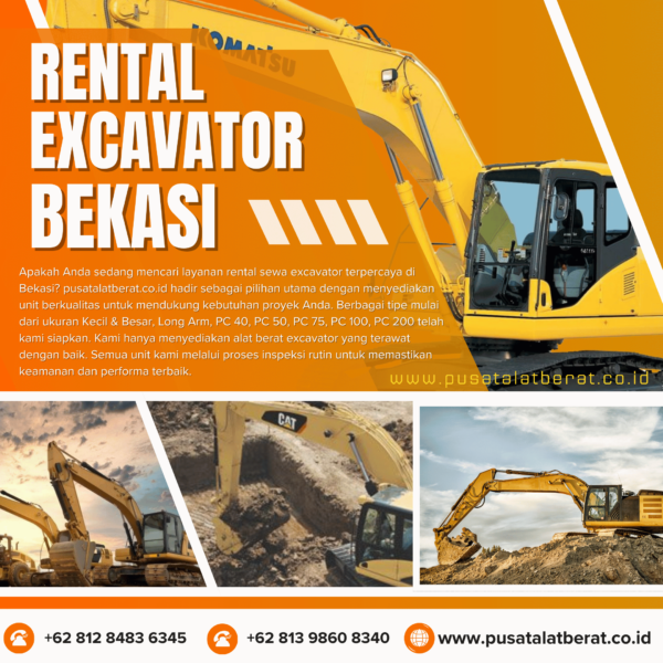 Harga Sewa Excavator Bekasi Per Jam/Hari Mei 2025