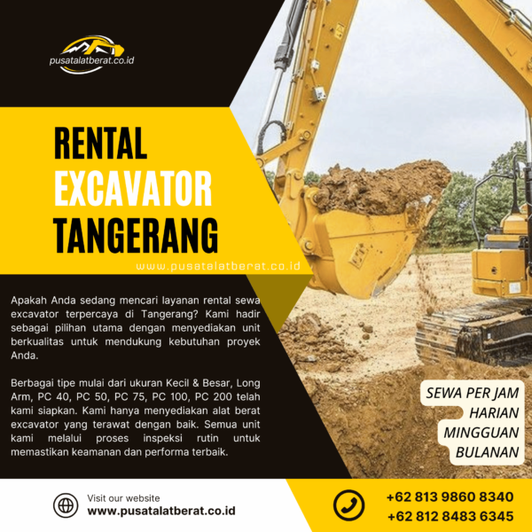 Harga Sewa Excavator Tangerang Per Jam/Hari Mei 2025