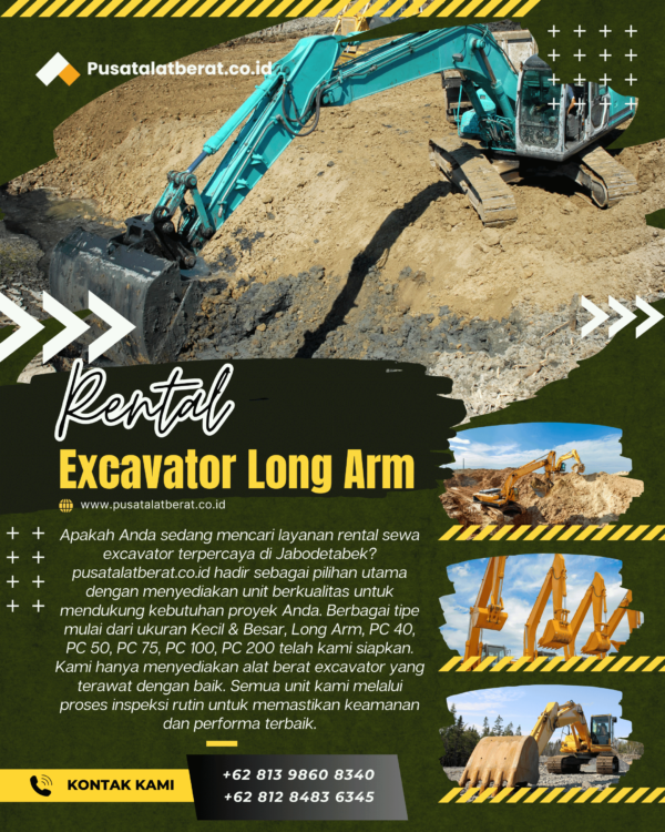 Harga Sewa Excavator Long Arm Per Jam/Hari Mei 2025